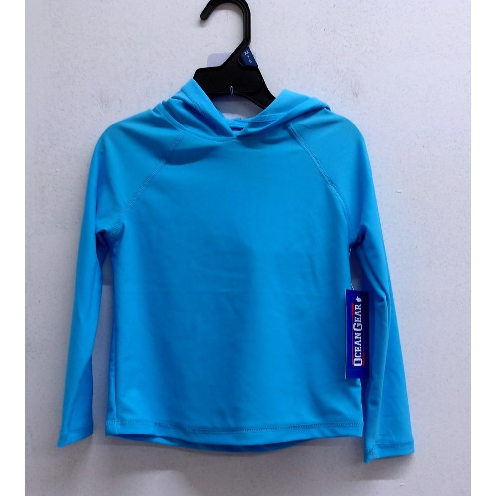 Ocean Gear Kids Rash Guard Long Sleeve Swim Shirt Light Blue UPF50+  XS / #26280